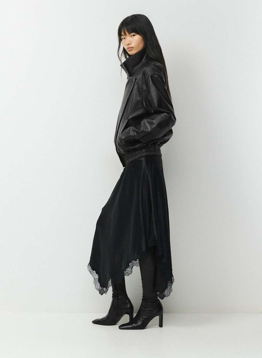 Headline Satin Skirt by Aritzia