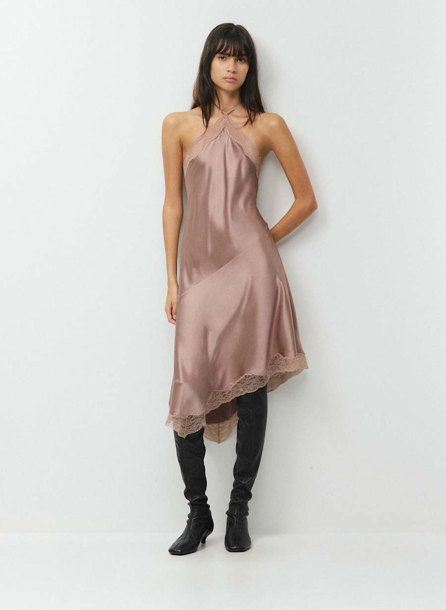 Chariot Silk Halter Dress by Aritzia