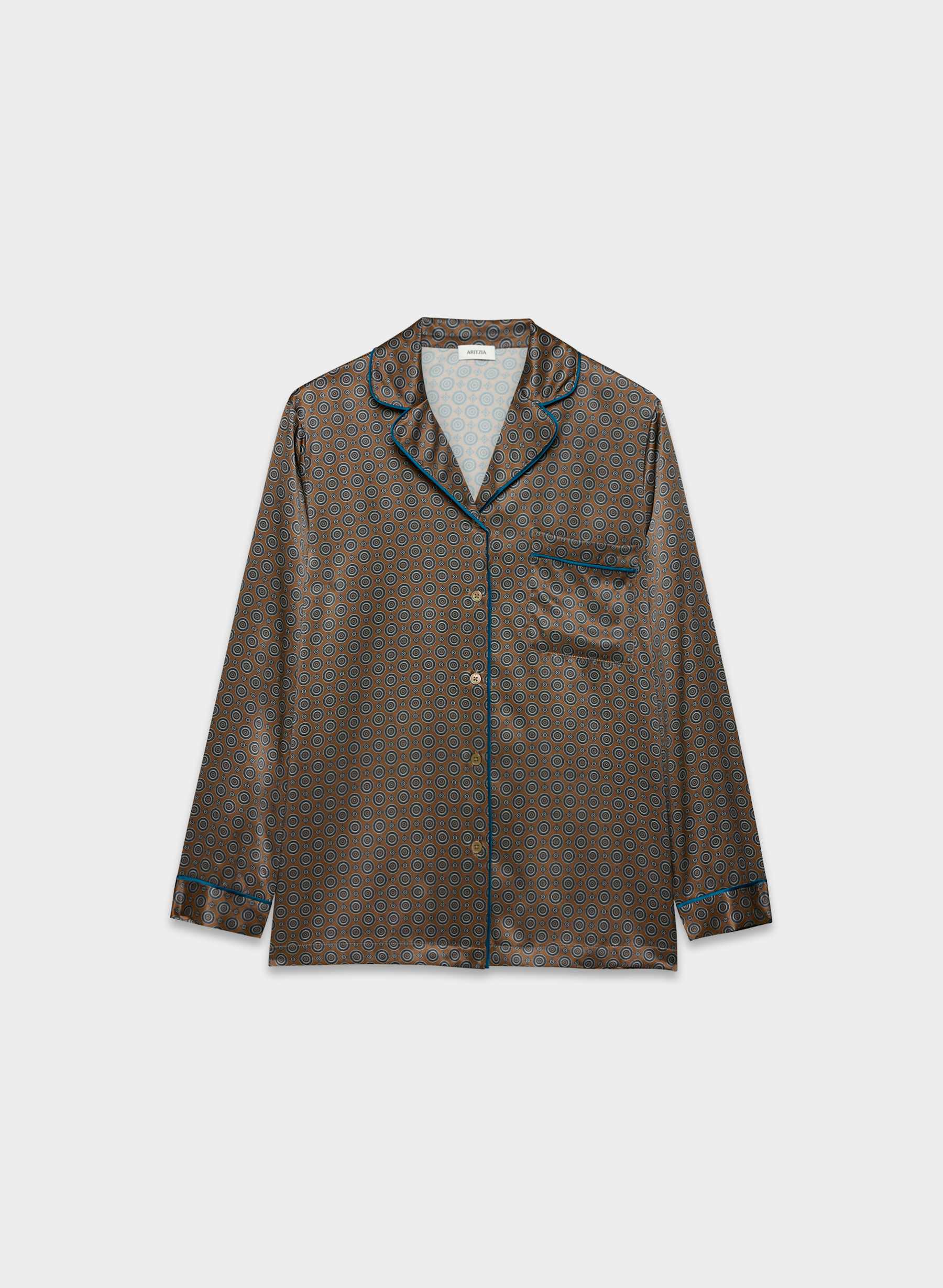 Aritzia Nightside Silk Pajama Shirt — photo 1