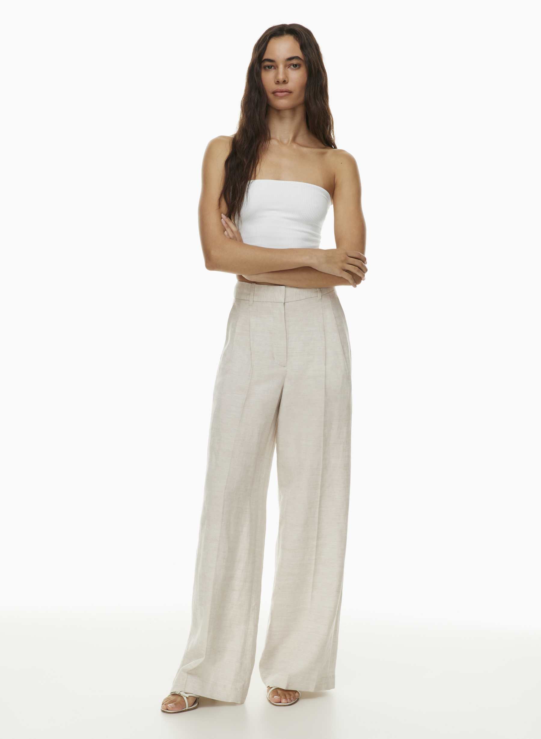 The Effortless Pant THE EFFORTLESS PANT LINEN WIDER Aritzia US