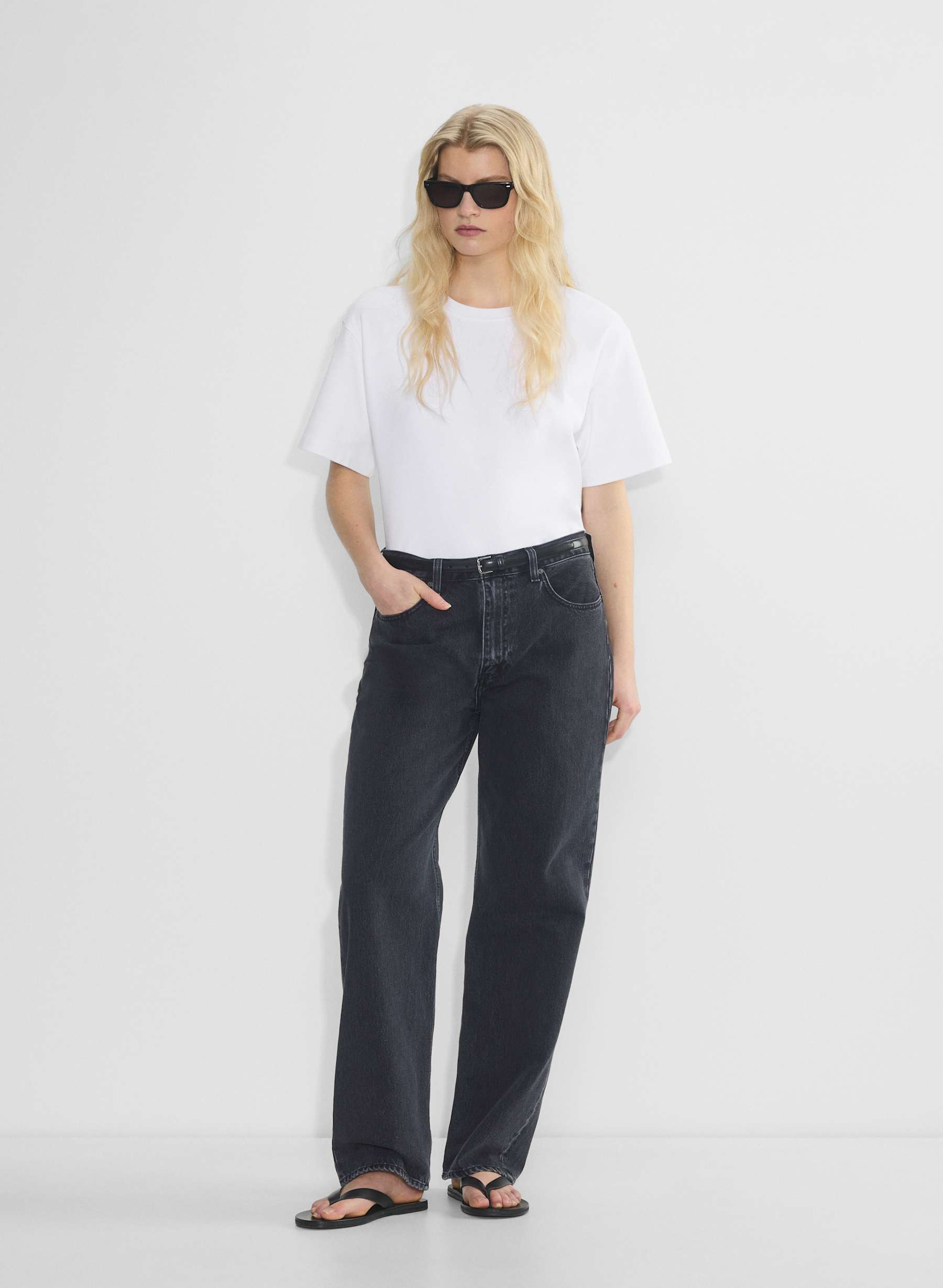 Azura Vintage Leather Slim Belt