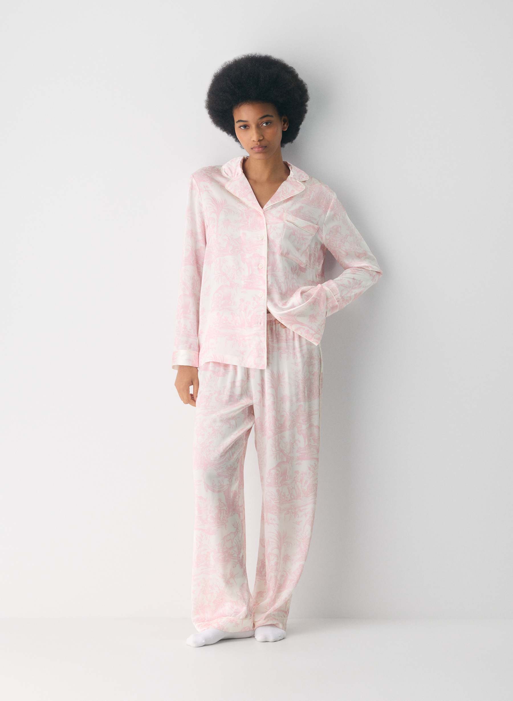 Aritzia Nightside Silk Pajama Shirt — photo 1