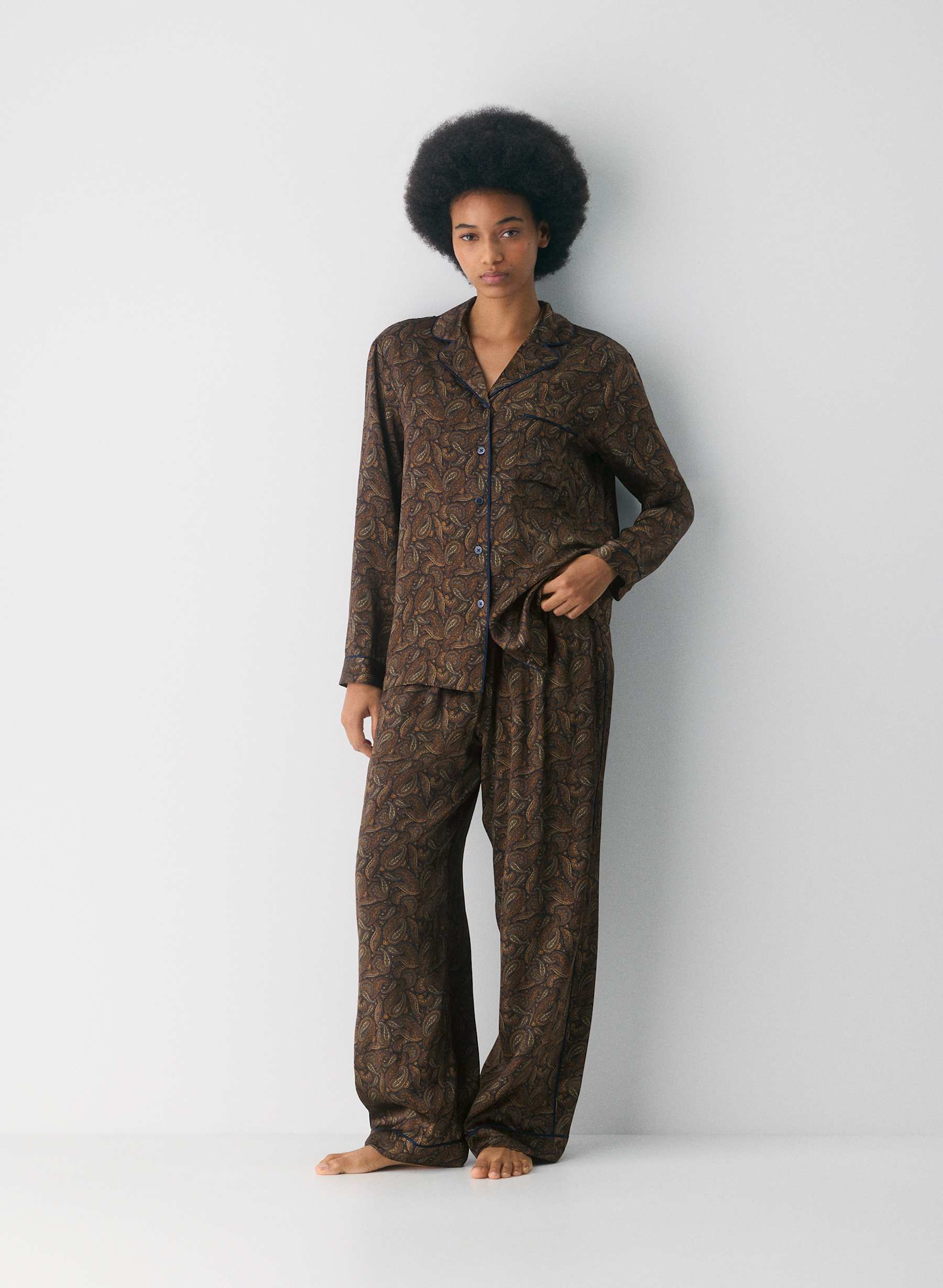 Aritzia Nightside Silk Pajama Shirt — photo 1