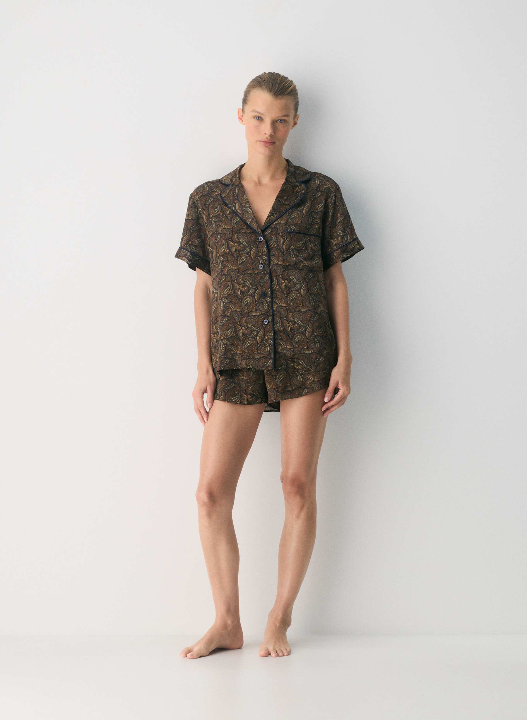 Aritzia Nightside Silk Shortsleeve Pajama Shirt — photo 1
