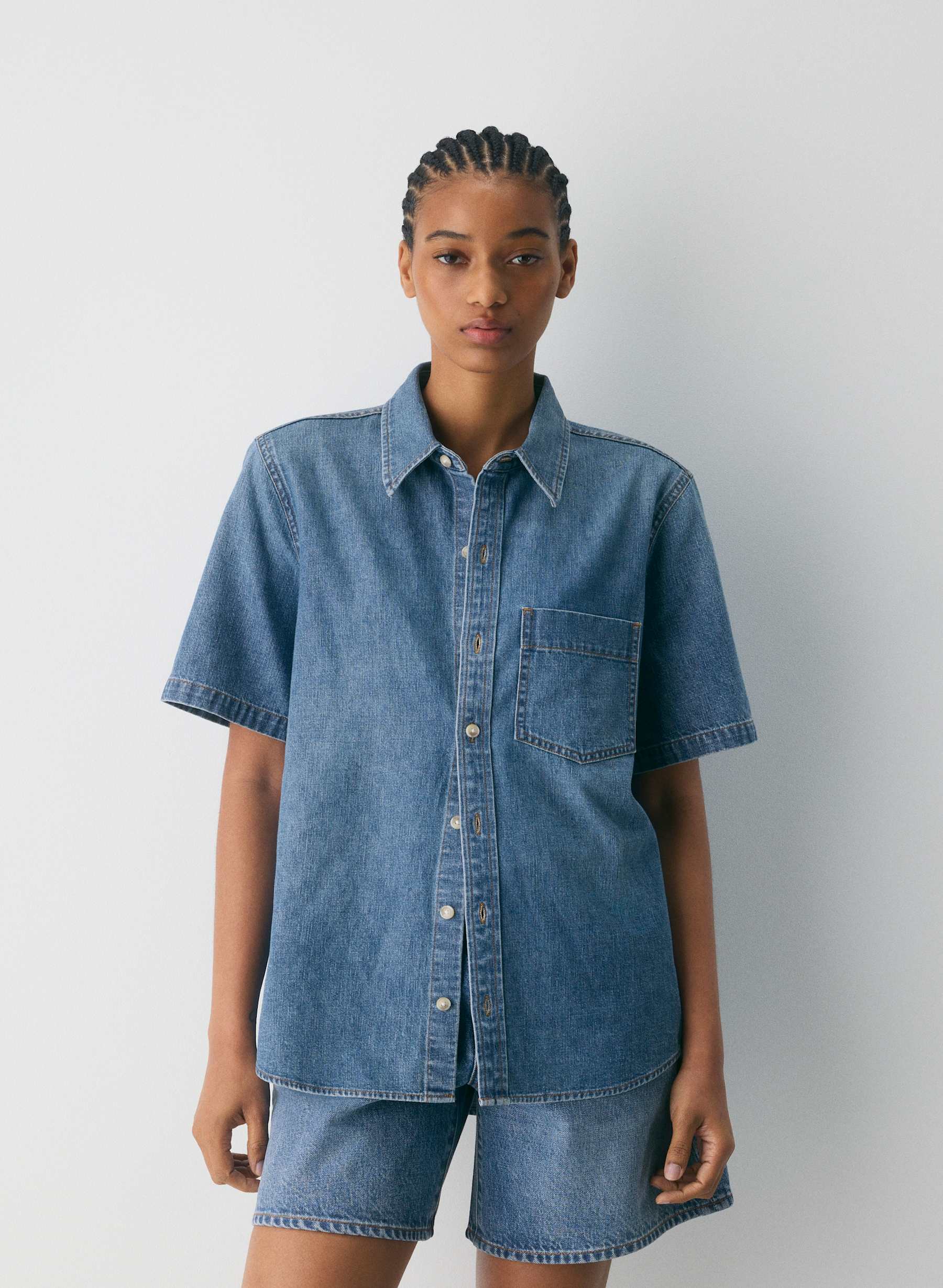 Denim Forum The %2790S Vintage Shortsleeve Denim Shirt — photo 2