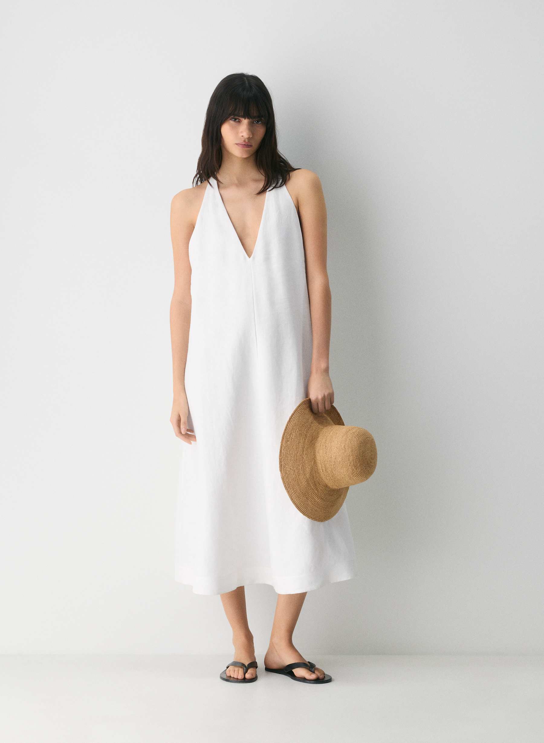 Little Moon Mural Linen Halter Dress — photo 1