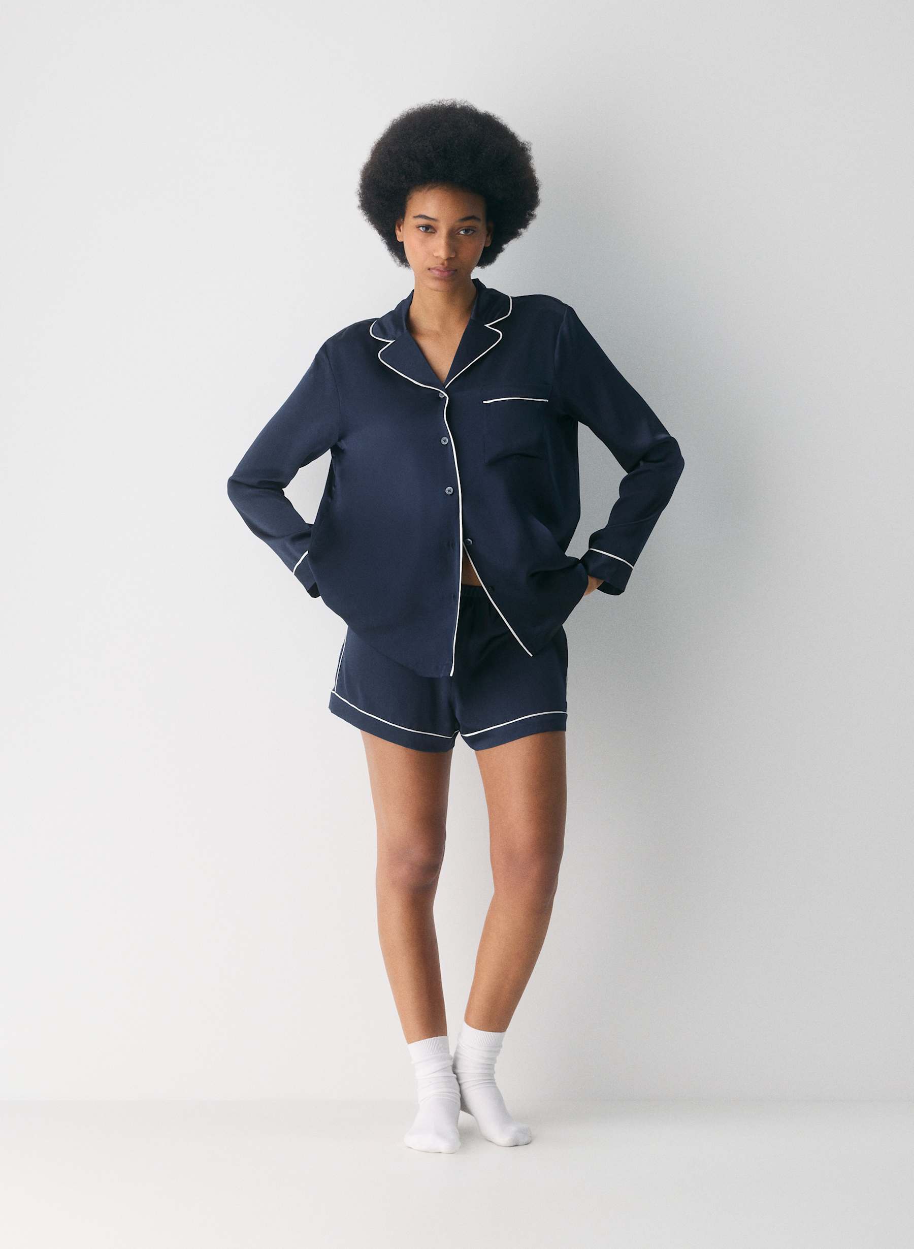 Aritzia Nightside Silk Pajama Boxer Short — photo 1