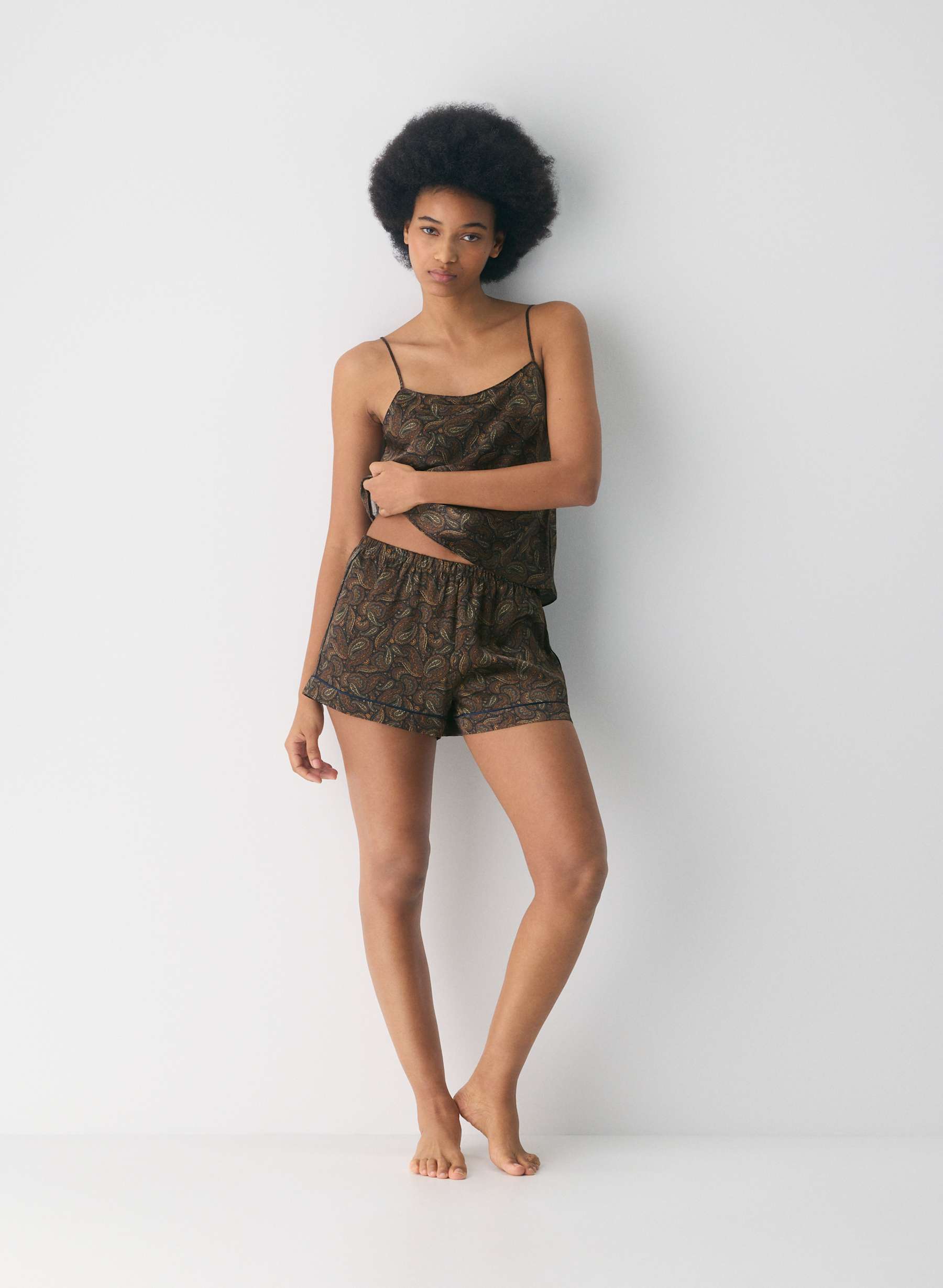 Aritzia Nightside Silk Pajama Boxer Short — photo 1