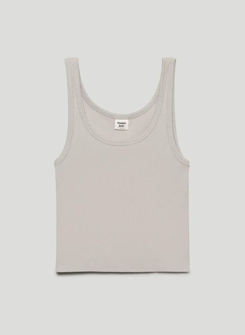 CAREY CROPPED TANK - Cropped, ribbed Pima cotton tank top