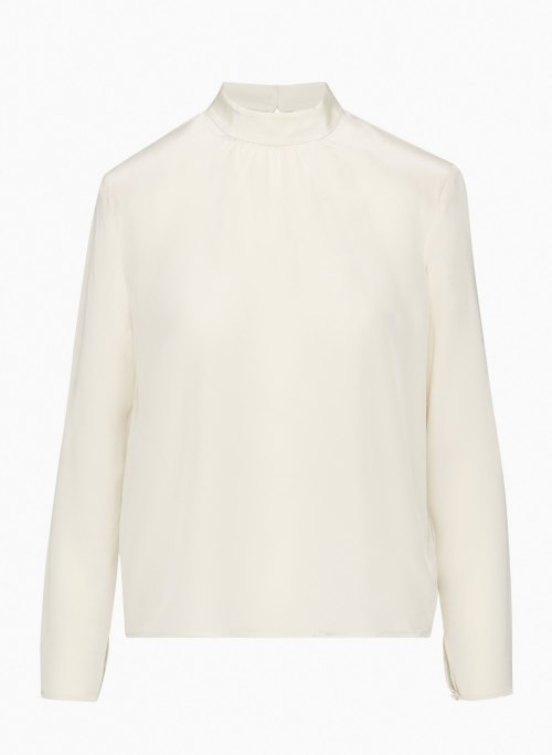 HOLLOWELL SILK BLOUSE - Silk shoulder-pad blouse