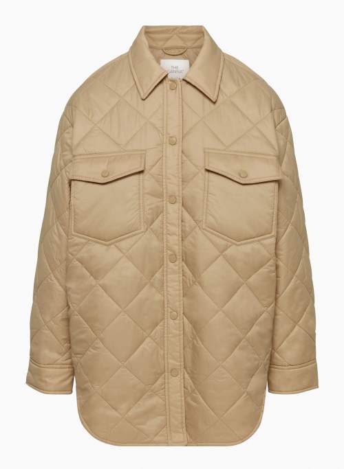 THE GANNA™ QUILTED JACKET - Quilted vegan down shacket