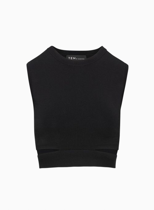 RETROSPECT SLEEVELESS SWEATER - Cropped cut-out sleeveless sweater