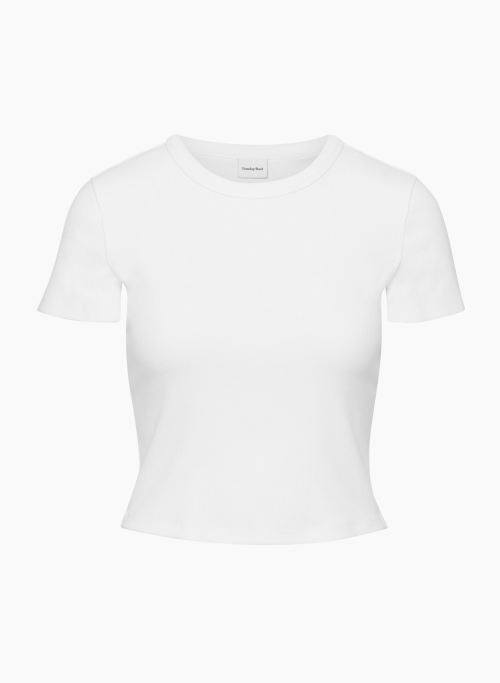 LITTLE RIBBED T-SHIRT - Ribbed crewneck t-shirt