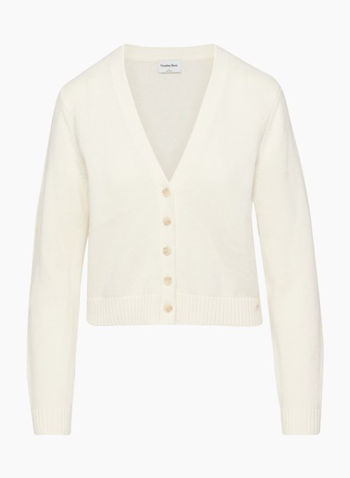 SHELLIE CARDIGAN - Organic cotton and cashmere V-neck cardigan