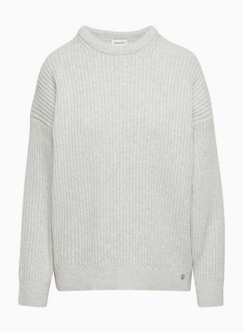 PEGGY SWEATER - Merino wool crewneck chunky ribbed sweater
