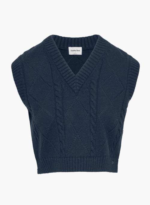 WINSTON SWEATER VEST - Merino wool and cotton sweater vest