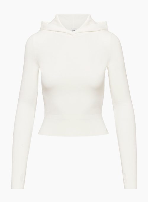 NIMBLE HOODIE - Knit hooded sweater with thumbholes