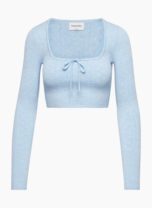 BUTTERFLY SWEATER - Cropped knit squareneck sweater