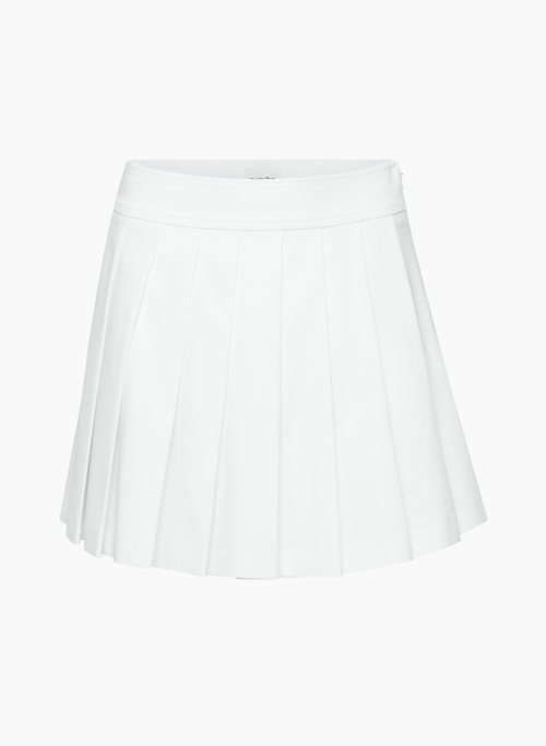 OLYMPIA PLEATED SKIRT - Mid-rise twill pleated mini skirt
