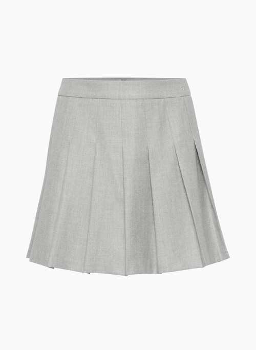 OLIVE MICRO PLEATED SKIRT - High-rise pleated flannel micro skirt