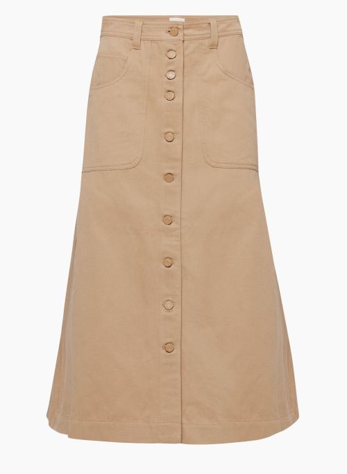 CYNTHIA SKIRT - Button-up twill maxi skirt
