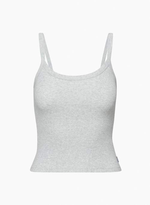 HOMESTRETCH™ SCOOPNECK CAMI TANK - Ribbed cotton tank top
