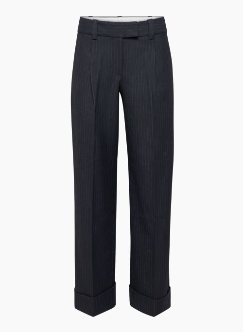 LARA PANT - Low-rise pleated twill pants with cuffs