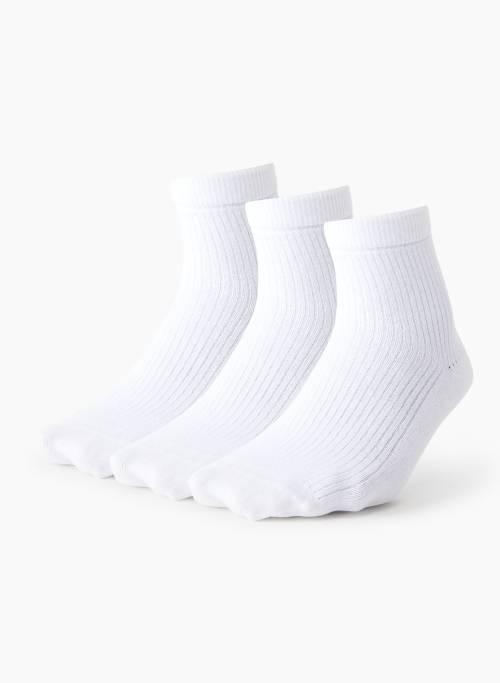 ONLY ANKLE SOCK 3-PACK - Ribbed organic cotton everyday ankle socks, 3-pack