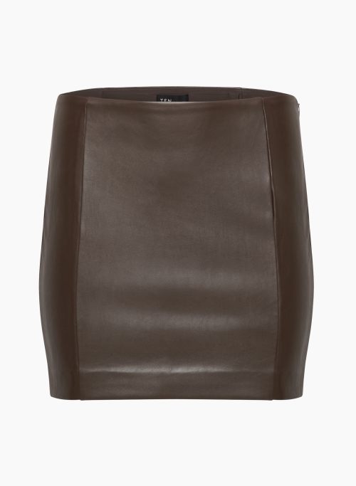 INTERMISSION SKIRT - Mid-rise Vegan Leather micro skirt