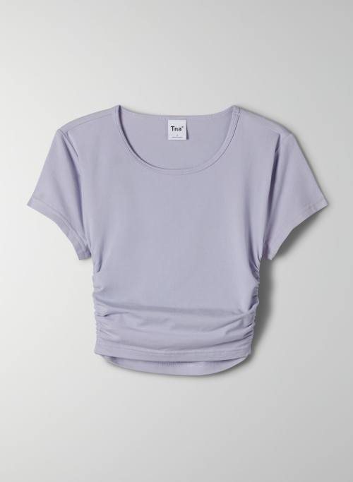 CHILL MALIBU CROPPED T-SHIRT - Stretch cotton jersey ruched cropped t-shirt