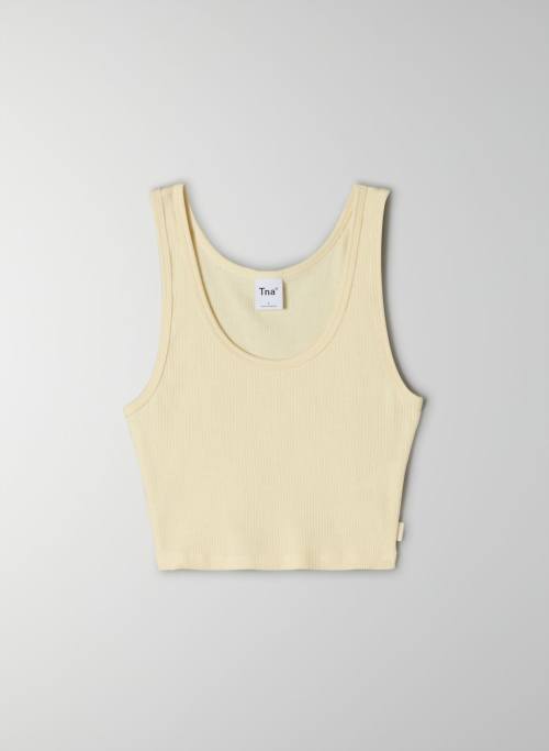 RIBBED CROPPED TANK - Cropped ribbed tank top