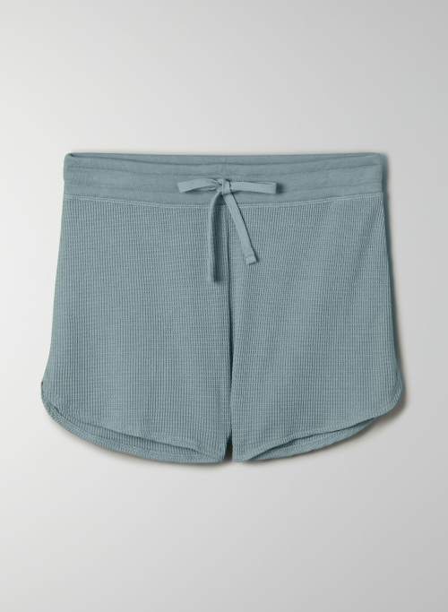 MELROSE WAFFLE SHORT - Mid-rise waffle-knit shorts