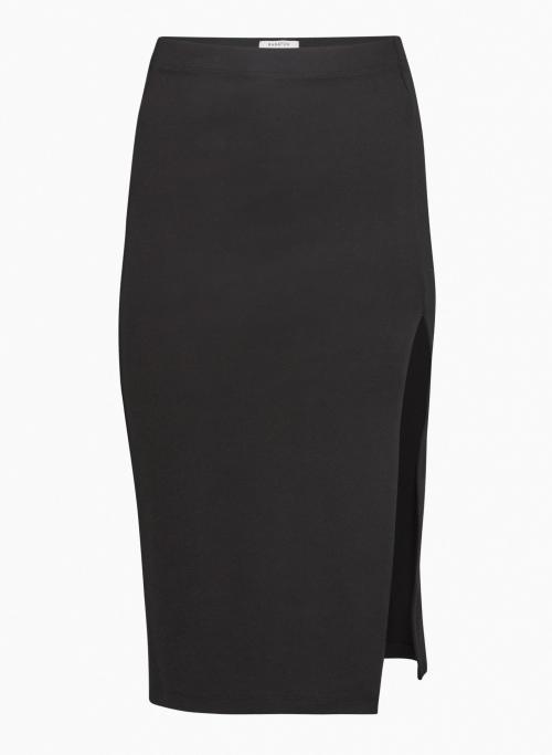 PENCIL SLIT SKIRT - Midi pencil skirt with slit