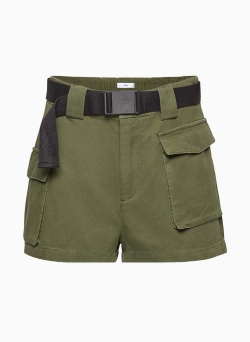 CARGO 3" SHORT - High-waisted, belted cargo shorts