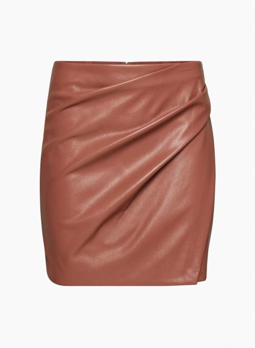 ANGIE SKIRT - High-waisted Vegan Leather mini wrap skirt