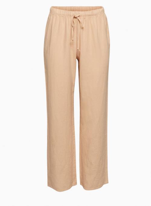 LODGE LINEN PANT - High-waisted wide-leg linen pants
