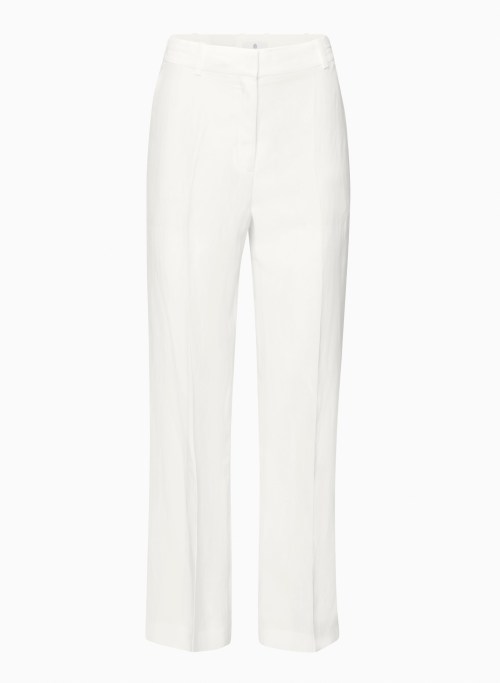 PLEATED LINEN PANT - High-waisted wide-leg pleated pants