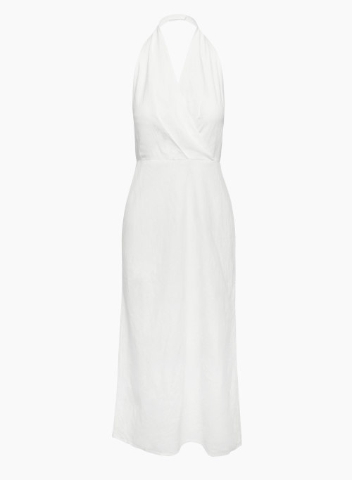 TRESTLE LINEN DRESS - Linen halter maxi dress