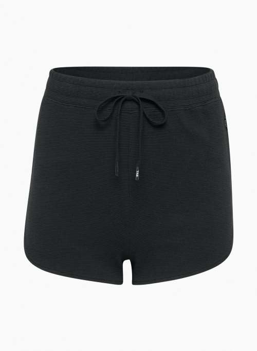 WAFFLEX DRAWCORD MICRO SHORT - High-waisted waffle-knit shorts