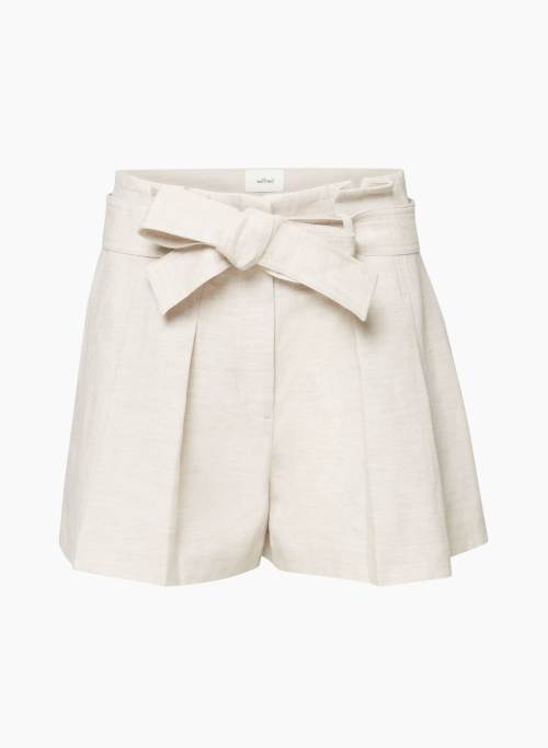 DELLA LINEN SHORT - Belted linen shorts