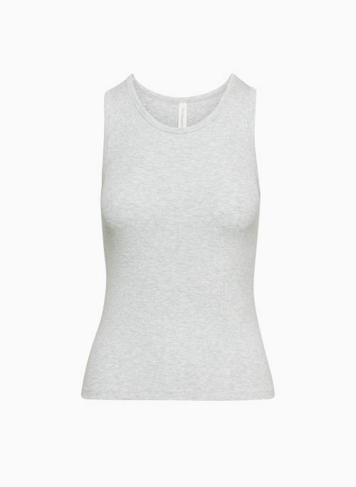 LUXE LOUNGE CONCISE TANK - Ribbed crewneck tank