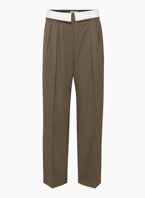 BUREAU PANT - Wool twill high-rise pleated trousers