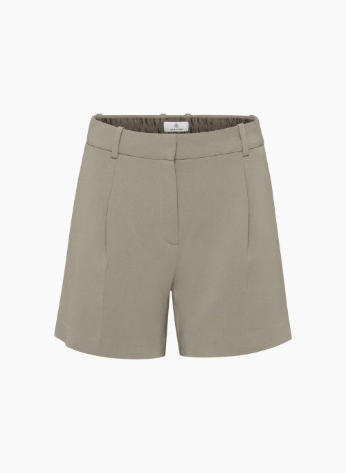 ARDOUR SHORT - Mid-rise pleated crepe shorts