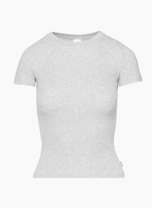 HOMESTRETCH™ CREW T-SHIRT - Stretchy ribbed cotton crewneck t-shirt