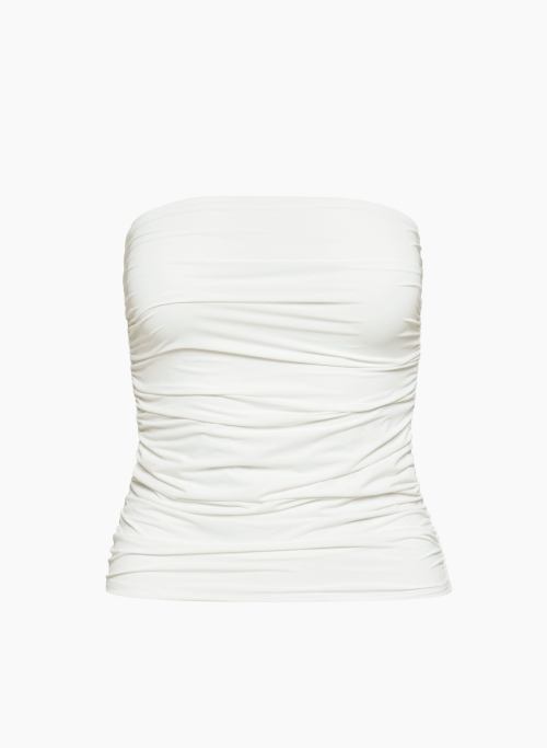 PURITY TUBE TOP - Soft-shine jersey ruched tube top
