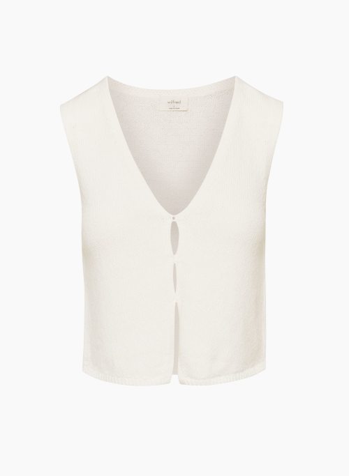 BASQUE SWEATER VEST - Slim-fit knit button-up vest