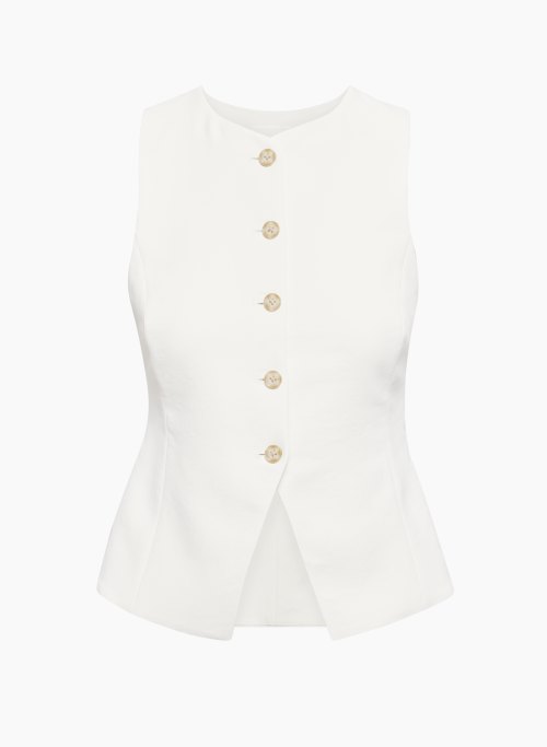 REGAL VEST - Slim-fit button-up Japanese crepe vest