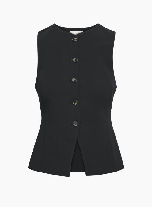REGAL VEST - Slim-fit button-up crepe vest