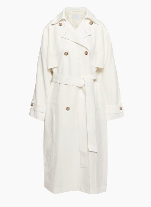 PHASE TRENCH COAT - Double-breasted relaxed linen trench coat