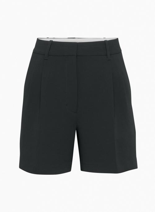 THE EFFORTLESS SHORT™ MID-THIGH - High-waisted, wide-leg pleated Japanese crepe shorts